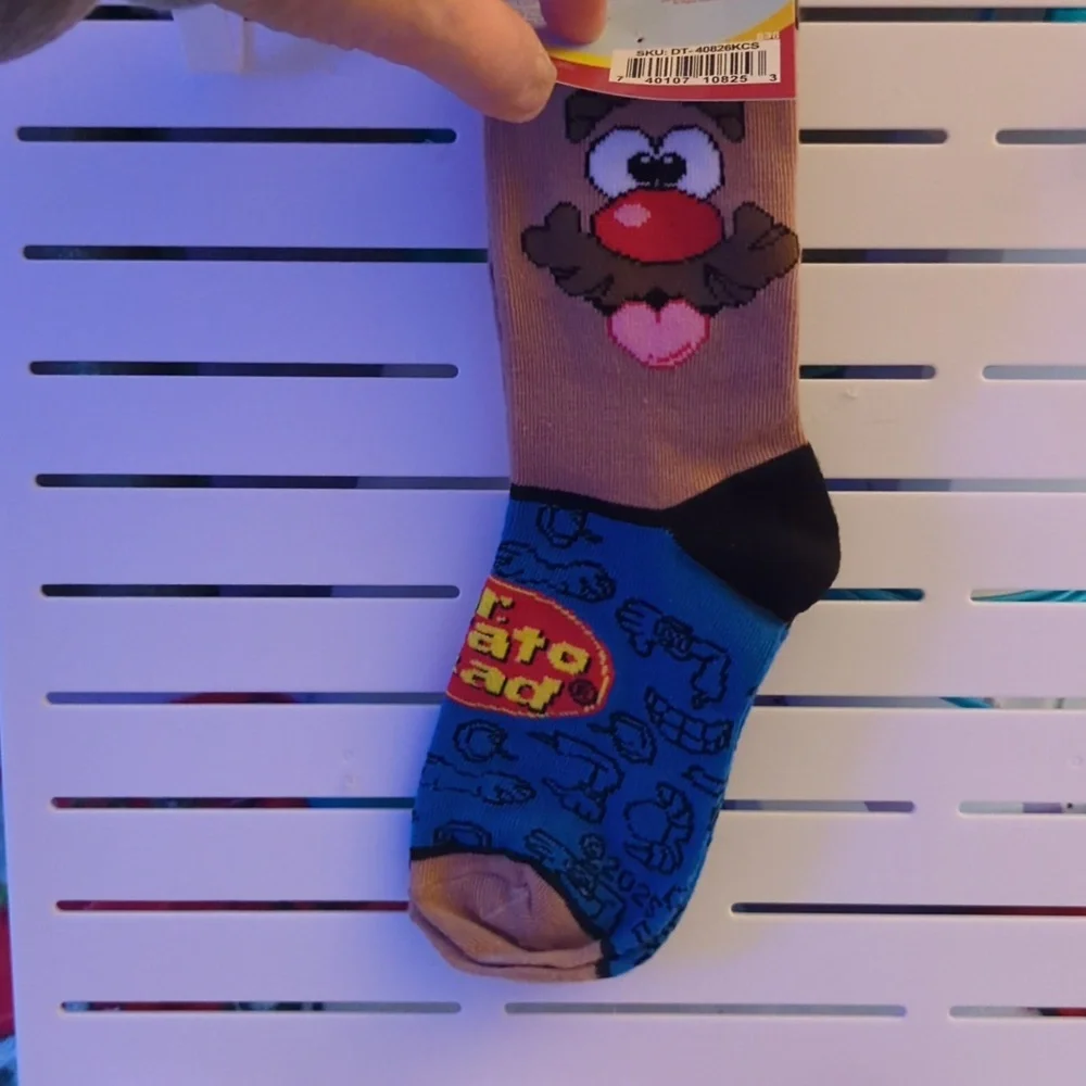 Kids Crew Socks - Blue and Tan
